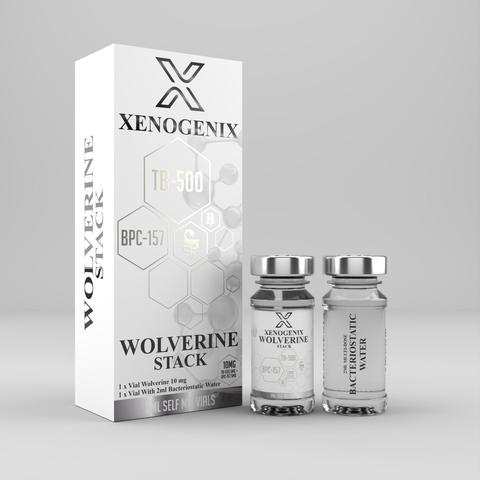 Xenogenix Wolverine Stack self-mix vial and bacteriostatic water